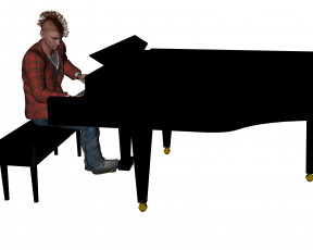 Картинка 3д+графика люди+ people пианино мальчик