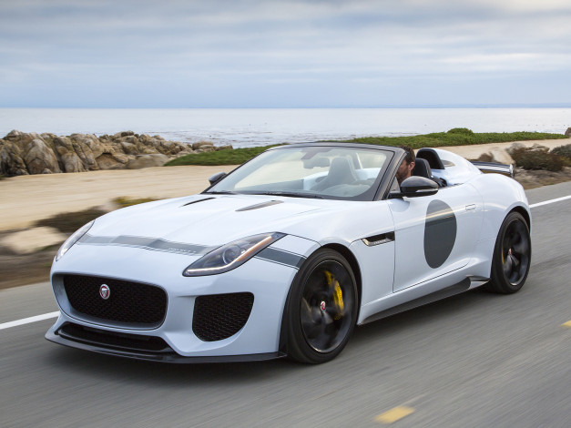 Обои картинки фото автомобили, jaguar, 2015г, светлый, us-spec, f-type, project, 7