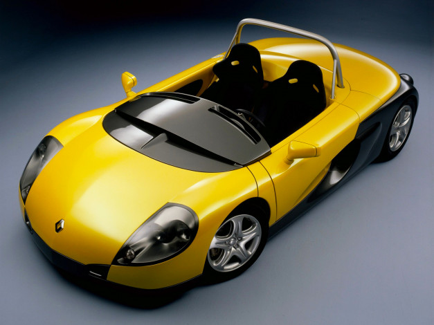 Обои картинки фото автомобили, renault, желтый, spider, sport