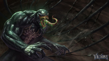 Картинка фэнтези существа venom eddie brock злодей art spider-man