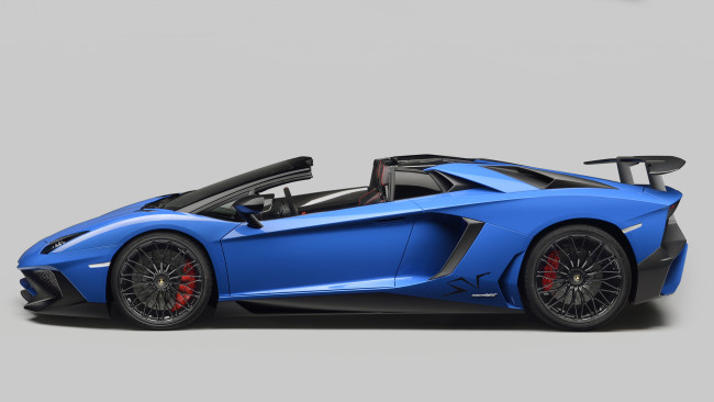 Обои картинки фото автомобили, lamborghini, lp, 750-4, aventador, lb834, roadster, superveloce, голубой, 2015г