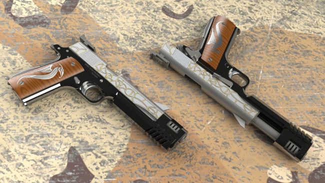 Обои картинки фото оружие, 3d, пистолеты