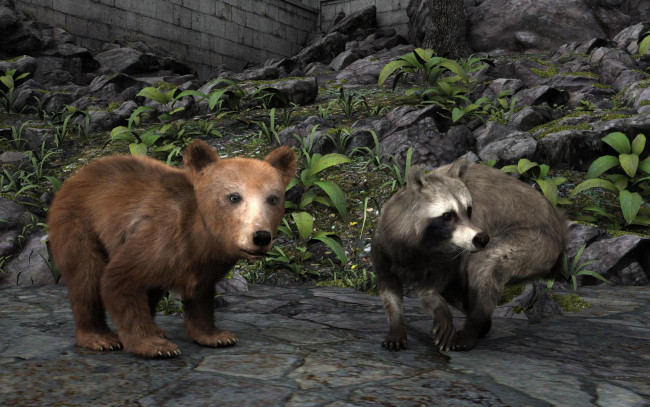 Обои картинки фото 3д графика, животные , animals, борсук, медвежонок