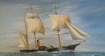 Картинка корабли пароходы паруса мачты