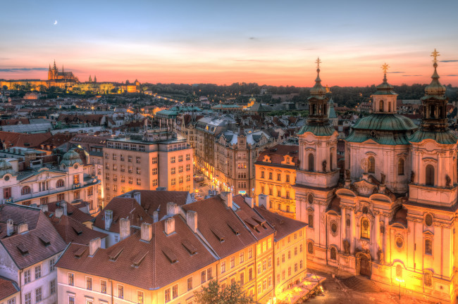 Обои картинки фото prague, города, прага , Чехия, панорама