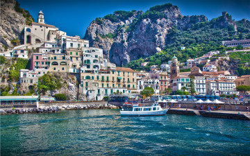 Картинка amalfi italy города амальфийское лигурийское побережье италия