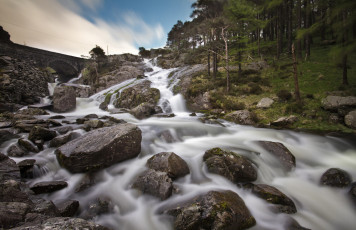 Картинка природа водопады камни мост ogwen falls