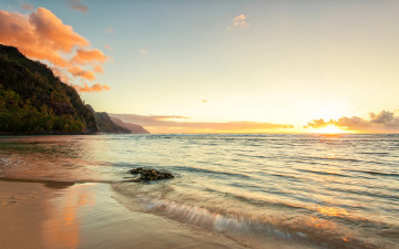 Картинка природа восходы закаты побережье океан гавайи hawaii