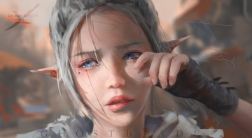 Картинка фэнтези эльфы слёзы печаль портрет эльф девушка ghostblade