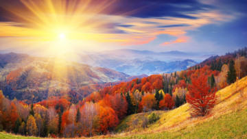 Картинка природа восходы закаты осень