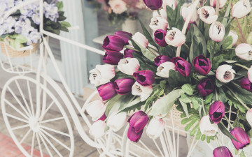Картинка разное ремесла +поделки +рукоделие flowers ретро цветы букет флористика велосипед