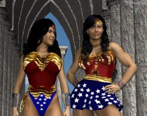 Картинка 3д+графика фантазия+ fantasy девушки фон взгляд супермены