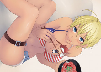 Картинка аниме shokugeki+no+soma девушка еда сома