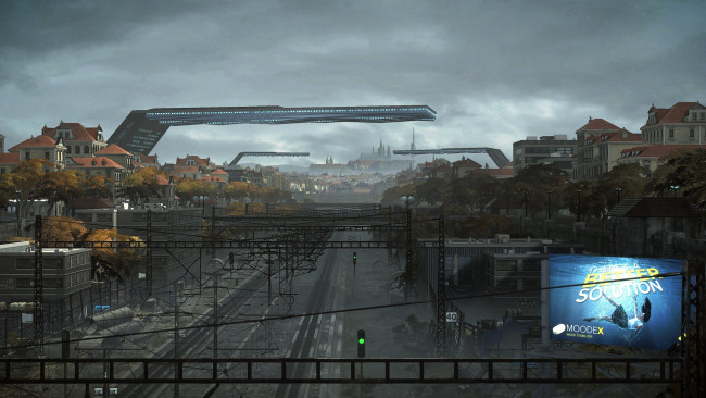 Обои картинки фото видео игры, deus ex,  mankind divided, город