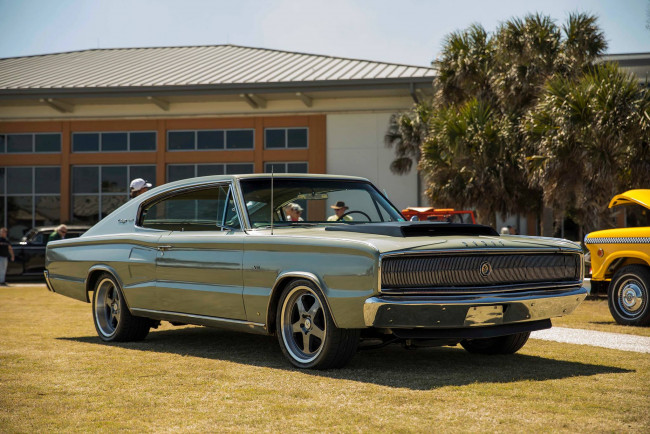 Обои картинки фото автомобили, выставки и уличные фото, dodge, charger, 1966