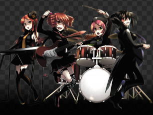 Картинка аниме headphones instrumental рок девушки муз группа