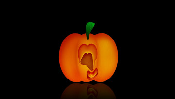 Картинка праздничные хэллоуин черный фон рот тыква