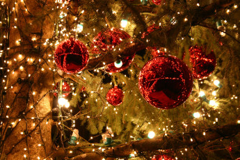 обоя christmas, праздничные, шарики, украшения, елка, рождество