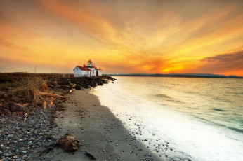 Картинка lighthouse природа маяки рассвет океан побережье маяк