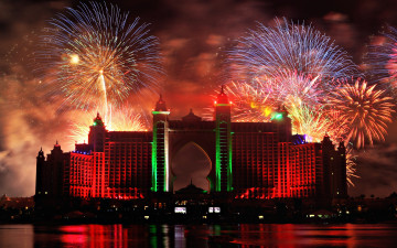 Картинка fireworks города дубаи оаэ ночь фейерверк