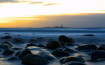 Картинка природа маяки остров горизонт камни океан