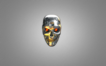Картинка терминатор 3д графика creatures существа робот серый голова the terminator