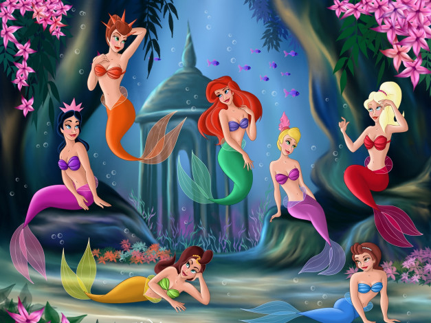 Обои картинки фото мультфильмы, the, little, mermaid, русалочки, дисней