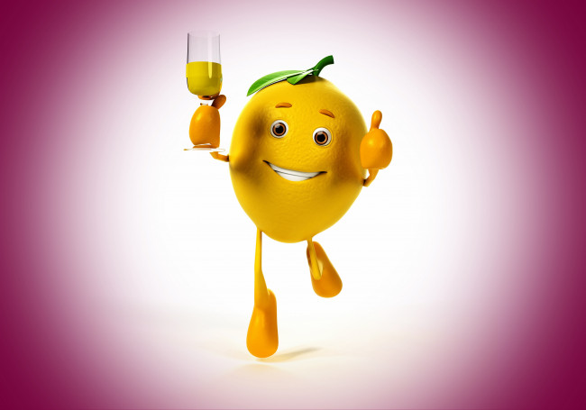 Обои картинки фото 3д графика, юмор , humor, фон, background, шампанское, eyes, smile, champagne, running, lemon, бег, взгляд, улыбка, лимон