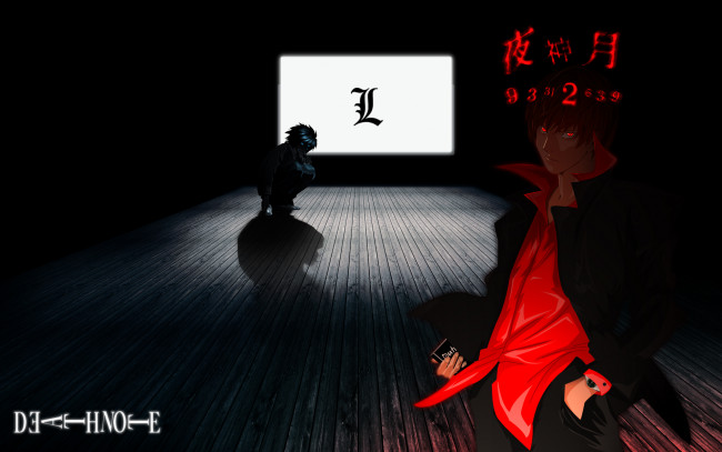 Обои картинки фото аниме, death note, death, note, л, лайт, тетрадь, смерти, l, light, lawliet