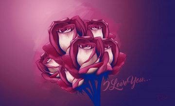 обоя праздничные, день святого валентина,  сердечки,  любовь, фон, розы