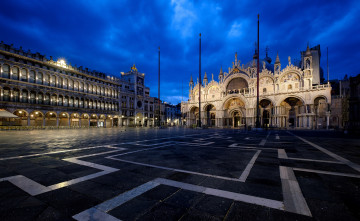 обоя basilica di san marco,  venezia, города, венеция , италия, дворец, площадь