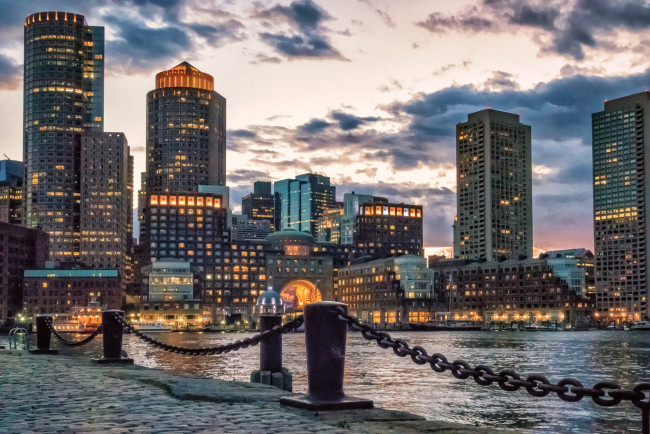 Обои картинки фото boston, города, бостон , сша, небоскребы, панорама