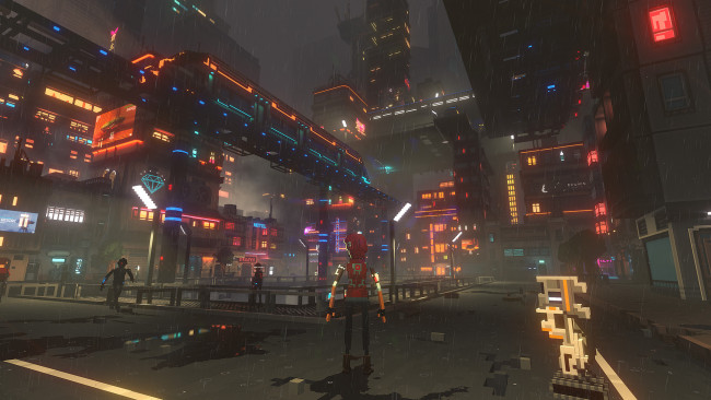 Обои картинки фото видео игры, cloudpunk, город, будущее, огни