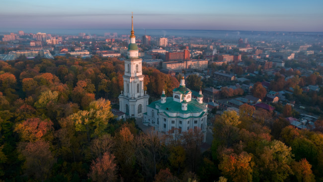 Обои картинки фото города, - православные церкви,  монастыри, oceнь, кафедральный, собор, всех, святых, тула, рoссия