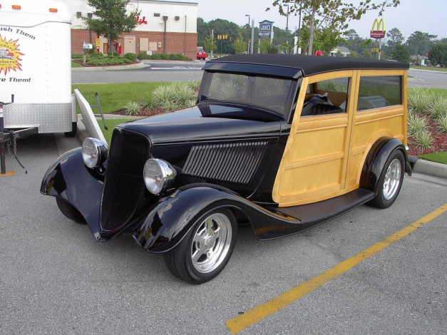 Обои картинки фото 1933, ford, woodie, classic, автомобили, выставки, уличные, фото