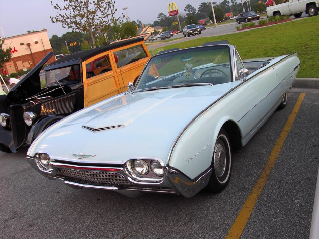 Обои картинки фото 1962, ford, thunderbird, convertible, classic, автомобили