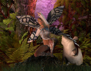Картинка 3д графика fantasy фантазия фея криса растения