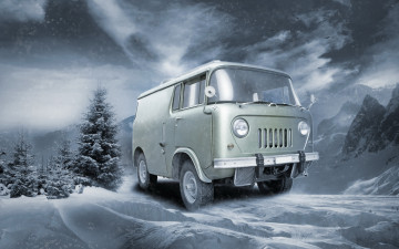 Картинка автомобили 3д зима