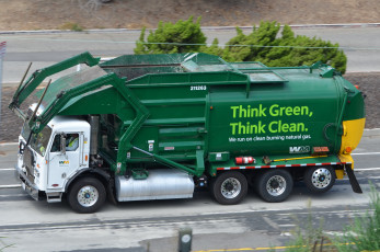 обоя автомобили, мусоровозы, мусоровоз, зеленый