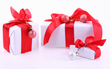 обоя праздничные, подарки, коробочки, ленты, шарики, коробки, праздник, рождество, новый, год