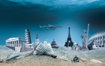 Картинка разное компьютерный+дизайн seashells world travel ocean ракушки underwater дно море