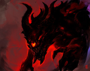Картинка фэнтези демоны огонь тьма арт демон зло demon kaiju