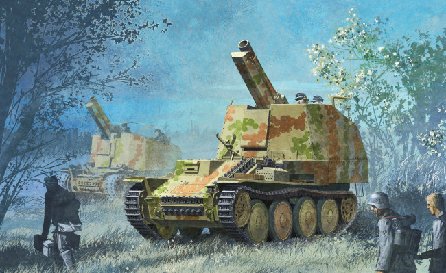 Обои картинки фото рисованное, армия, танк, солдаты