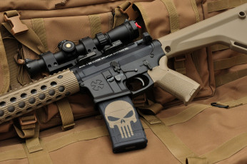 Картинка оружие автоматы череп assault rifle штурмовая винтовка автомат каратель punisher оптика