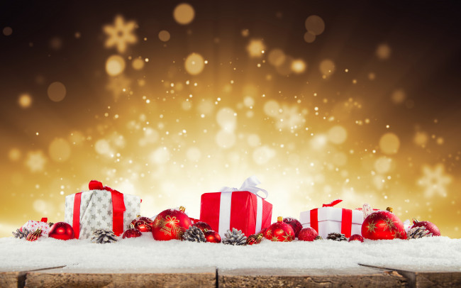 Обои картинки фото праздничные, подарки и коробочки, праздник, снег, подарки, новый, год