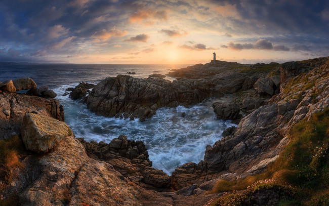 Обои картинки фото faro do roncudo, spain, природа, маяки, faro, do, roncudo