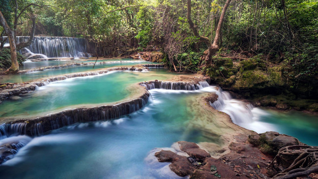 Обои картинки фото luang prabang, laos, природа, водопады, luang, prabang