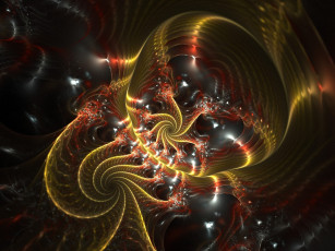 Картинка 3д графика fractal фракталы тёмный узор фон абстракция