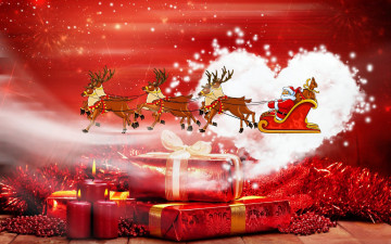 Картинка праздничные разное новый год свечи мишура коробки подарки