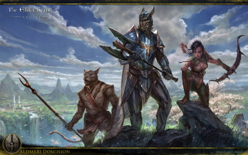 Картинка the elder scrolls online видео игры воины существо оружие